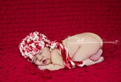 Image of Ruby Red Cascading Ruffle Fabric for Backdrops or Bean Bag Covers - 2 YARDS