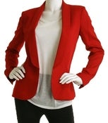 Image of Red Open front blazer