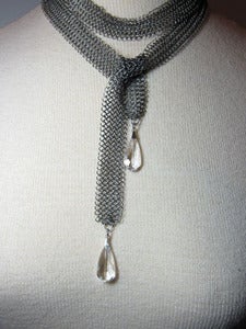 Image of Metal Mesh Crystal Lariat
