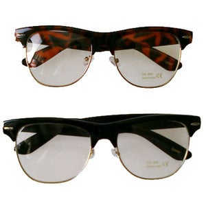 Image of Clear Wayfarer Glasses - Half Frames
