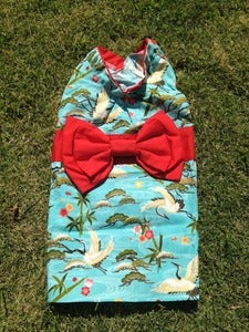 Image of Kimono (Bow) - B30 - Aqua Cranes 