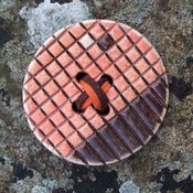 Image of Orange/Brown Bigbutton Brooch