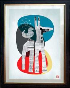 Image of Large Animal Art Print Framed