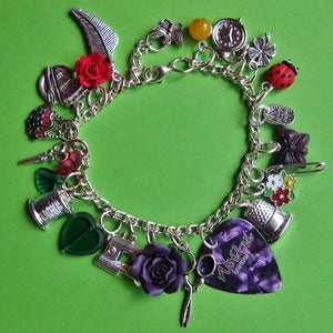Image of Just Sew! Purple Plectrum Charm Bracelet