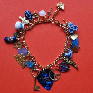 Image of Peace & Love Plectrum Charm Bracelet