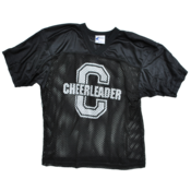 Image of Black and White Cheerleader Authentic Mesh Jersey