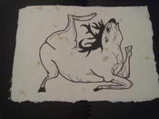 Image of Distressed Deer - A4 print