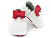 Image of Baby Bow - white/red $44.00