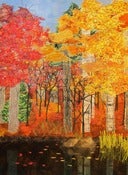 Image of fall pond, leaves