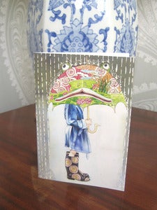 Image of Girl with the Frog Umbrella - Card