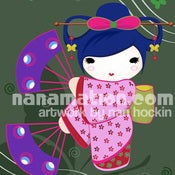 Image of Pink Butterfly Dancing Geisha