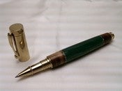 Image of Hawaiian Koa, Malachite, Abalone Shell Stretch Rollerball