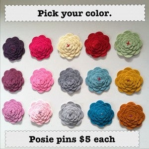 Image of Felt Scallop Posie Pin
