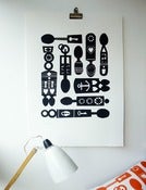 Image of love spoons screen print