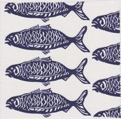 Image of School O' Fish - Navy on White