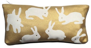 Image of Gold Rabbits Purse Large