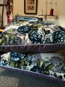 Image of Vintage style floral cushions - one pair