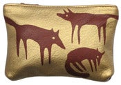 Image of Brown & Gold Foxes Purse Small