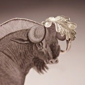Image of silver oak leaf ring