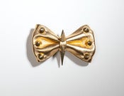 Image of Christopher Chaun "Knight III 24k" Gold Stud & Spike Leather Bow Tie 