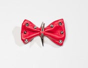 Image of Christopher Chaun "Knight II Rouge" Red Stud & Spike Leather Bow Tie 