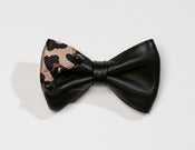 Image of Christopher Chaun "Tokyo Rock Classic" Leather & Leopard Print Studded Bow Tie 