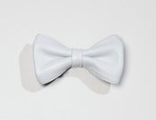Image of Christopher Chaun "Pigalle Blanc" Classic Leather Bow Tie 