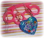 Image of Bad Attitude Signature Resin Heart Necklaces
