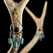 Image of Turquoise Earrings w/black