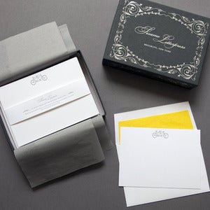 Image of Letterpress Tandem Bike Deluxe Stationery Set