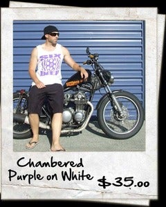 Image of Chambered Guys Singlet- Purple on White 