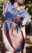 Image of 'MAJANI' BUTTERFLY AND MAXI LEAF MIX TUNIC DRESS