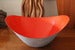 Image of Large vintage red enameled biomorphic shaped 'Krenit' bowl by Herbert Krenchel for Torben Orskov (De