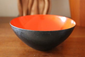 Image of Vintage red enameled 'Krenit' bowl by Herbert Krenchel for Torben Orskov (Den) c1950/60