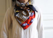 Image of Le Foulard -doublure Bleu rayé