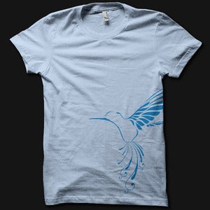 Image of Womens Bird Tee - Baby Blue