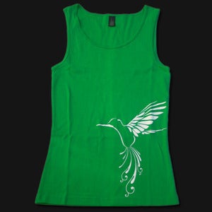 Image of Womens Bird Singlet - Green