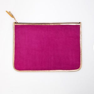 Image of LARGE CLUTCH - fuchsia & gold