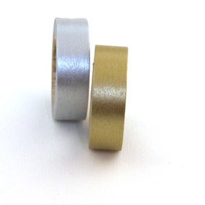 Image of Gold & Silver Washi Tape - Japanese Masking Tape - 15mm x 10m 
