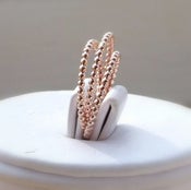 Image of Three 14k ROSE gold filled dotted/ beaded unique stackable rings / engagement stacking rings 