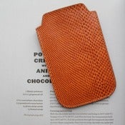Image of leather i-phone case - tan