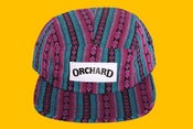 Image of Orchard 5 Panel Hat - Turquoise Aztec Text Logo