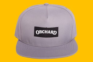 Image of Orchard Text Logo Rhino Canvas Snapback Hat - Silver