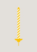 Image of BIRTHDAY CANDLE (Yellow) Greeting Card