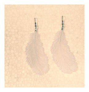 Image of Delicate Feathers White earrings 