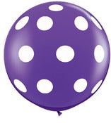 Image of 36" Purple Polka Dot Balloon