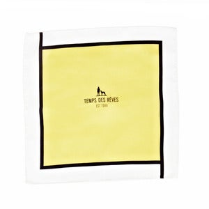 Image of Yellow White Pocket Square