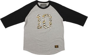 Image of "KING OF THE CROWN" BASEBALL RAGLAN | GREY HEATHER / BLACK