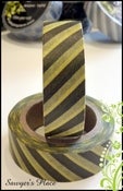 Image of Black & Yellow Caution Washi Tape - Japanese Masking Tape - 15mm x 10m