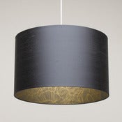Image of Gun metal silk lampshade 
